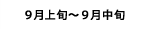 ９月上旬～９月中旬