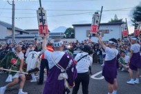 富士山世界文化遺産構成資産「北口本宮冨士浅間神社」国指定重要無形民俗文化財「吉田の火祭り」松明点灯神事参列